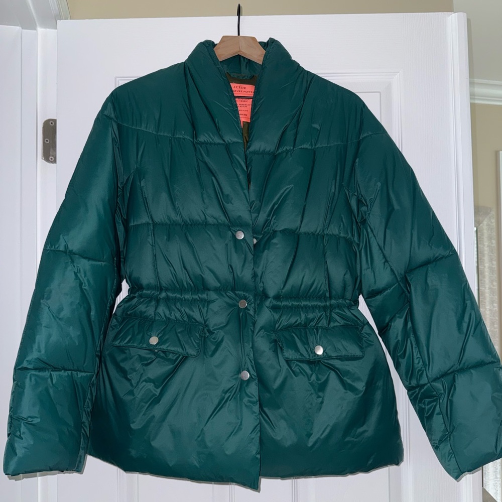 J. Crew Green Puffer Jacket